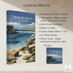 Isles of Scilly Anchorage Travel Poster — canvas print stretched cotton canvas details