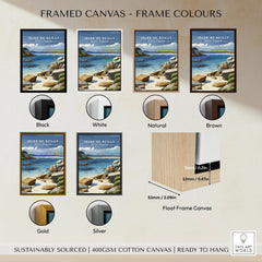 Isles of Scilly Anchorage Travel Poster — framed canvas float frame colour options