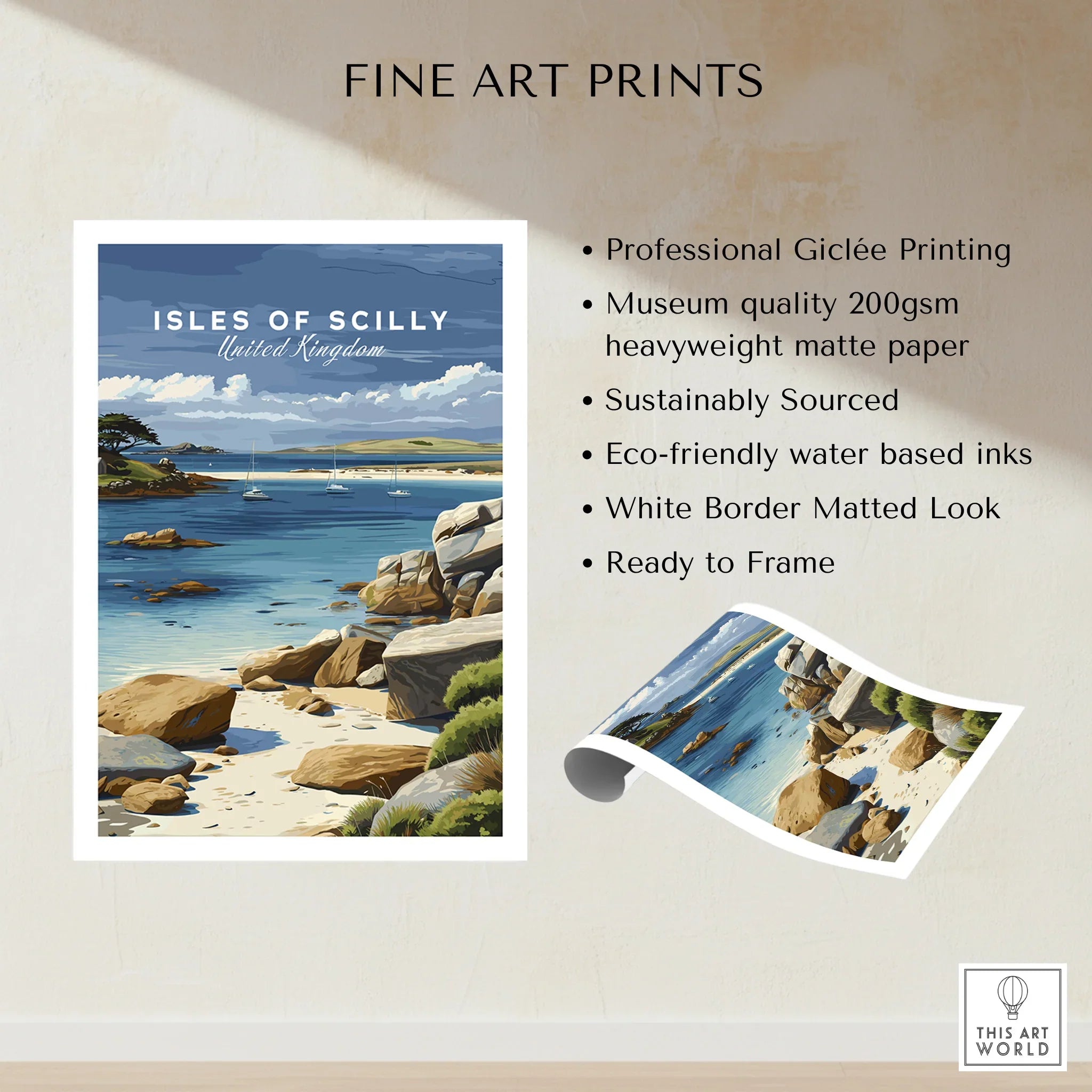 Isles of Scilly Anchorage Travel Poster — fine art print unframed quality details