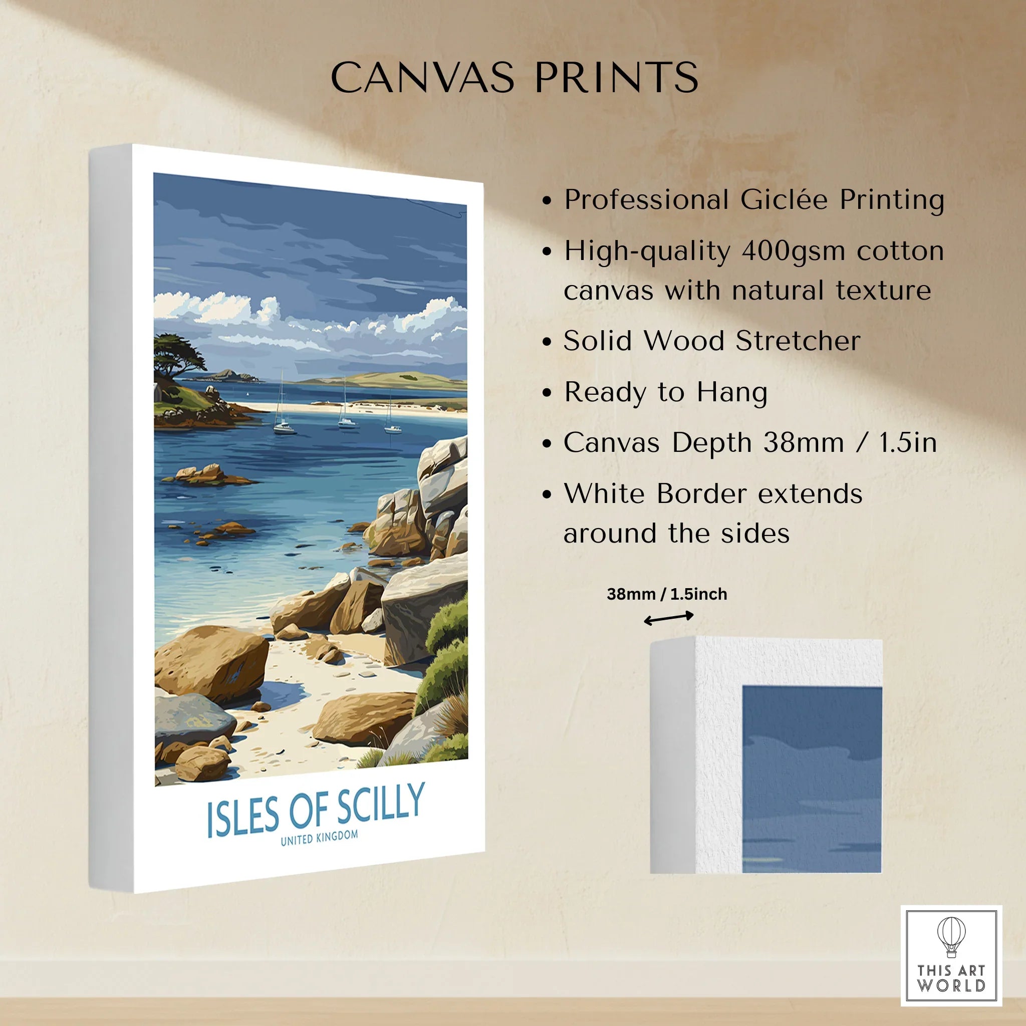 Isles of Scilly Yachts Wall Art — canvas print stretched cotton canvas details