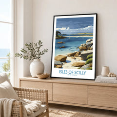 Isles of Scilly Yachts Wall Art — framed artwork living room lifestyle setting