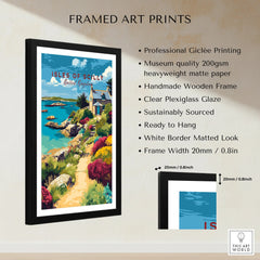 Isles of Scilly Cottage Travel Poster — framed print details measurements quality details
