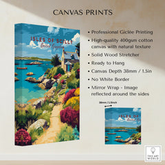 Isles of Scilly Cottage Travel Poster — canvas print stretched cotton canvas details