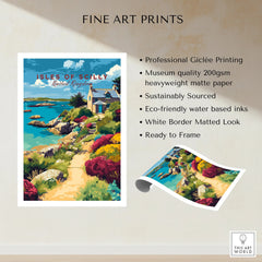 Isles of Scilly Cottage Travel Poster — fine art print unframed quality details