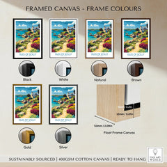 Isles of Scilly Coast Garden Wall Art — framed canvas float frame colour options