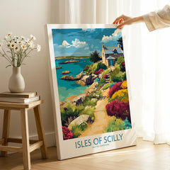 Isles of Scilly Coast Garden Wall Art — canvas print mirror edge hand holding room setting