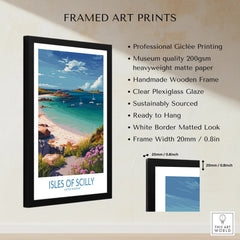 Isles of Scilly Bay Wall Art — framed print details measurements quality details