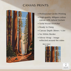 Sequoia Poster | National Park canvas print showcasing a serene forest scene, ready to hang with high-quality Giclée printing.