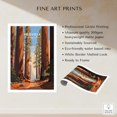 Sequoia Poster | National Park showcasing majestic trees and scenic trails, perfect for nature lovers and adventurers.
