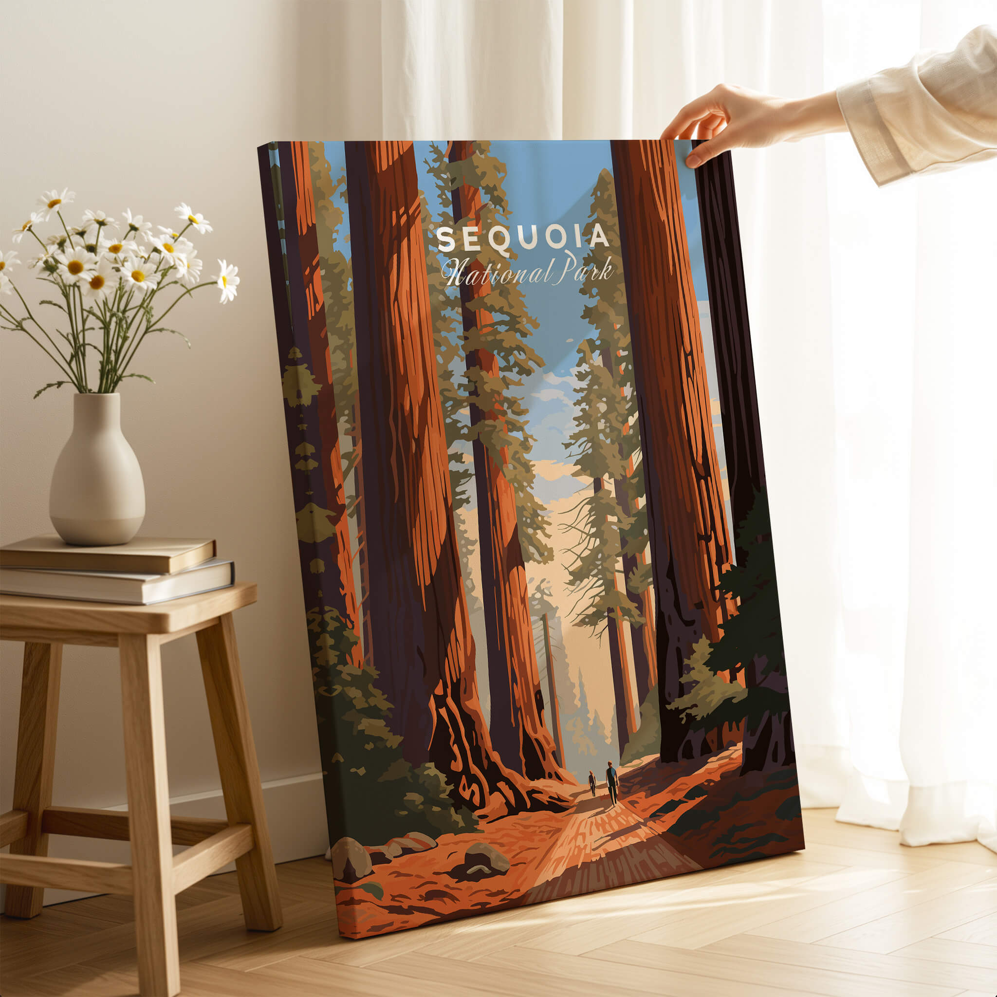 Sequoia Poster | National Park featuring towering trees in a serene forest landscape.