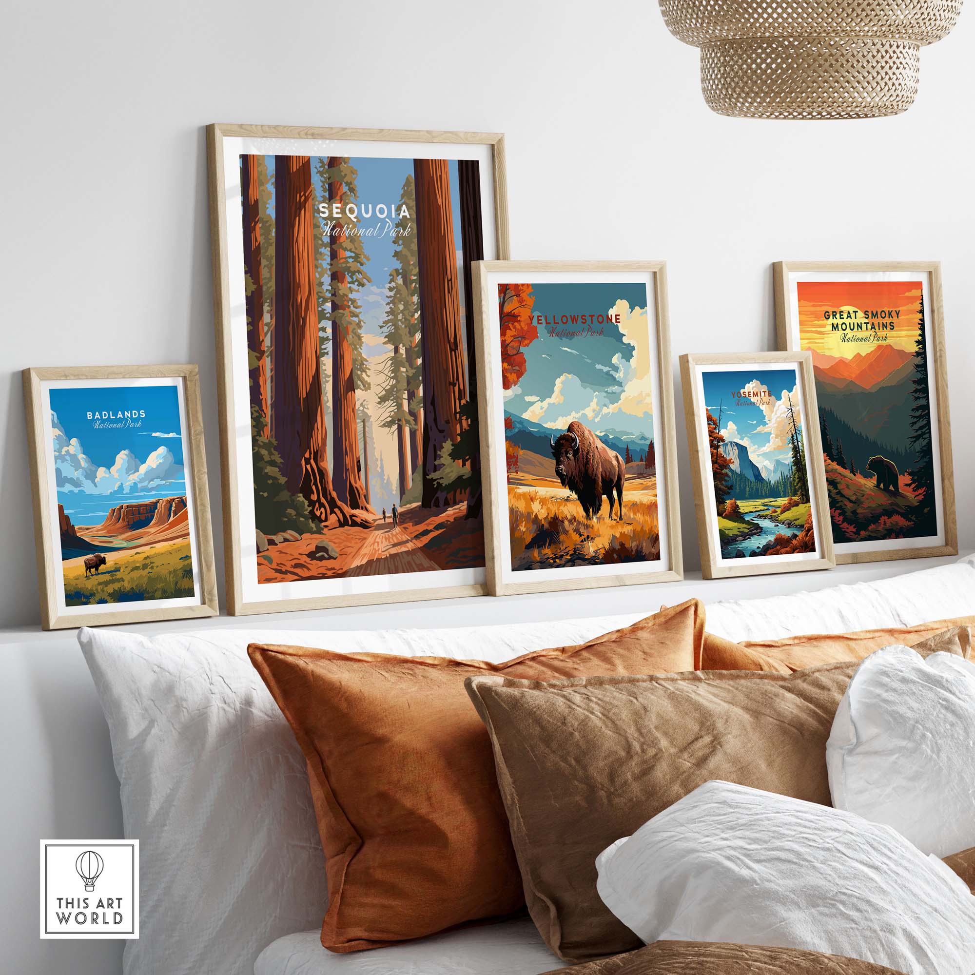 Sequoia Poster | National Park framed in a stylish interior, showcasing nature-inspired wall art.