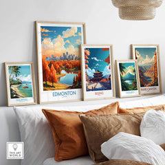 Edmonton Wall Art Print showing the Edmonton Skyline in Autumn - Exclusive to ThisArtWorld