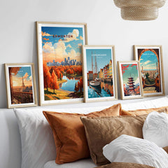 Edmonton Poster showing the Edmonton Skyline in Autumn - Exclusive to ThisArtWorld
