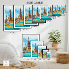 Seville Spain travel poster in various sizes for home decor
