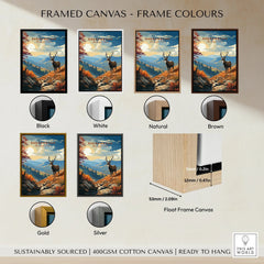 Framed Shenandoah National Park print with six frame color options: black, white, natural, brown, gold, silver.