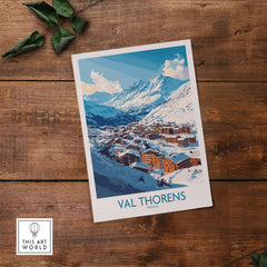 Ski in Val Thorens Art Print | France skiing Print showcasing a beautiful view of Val Thorens, France