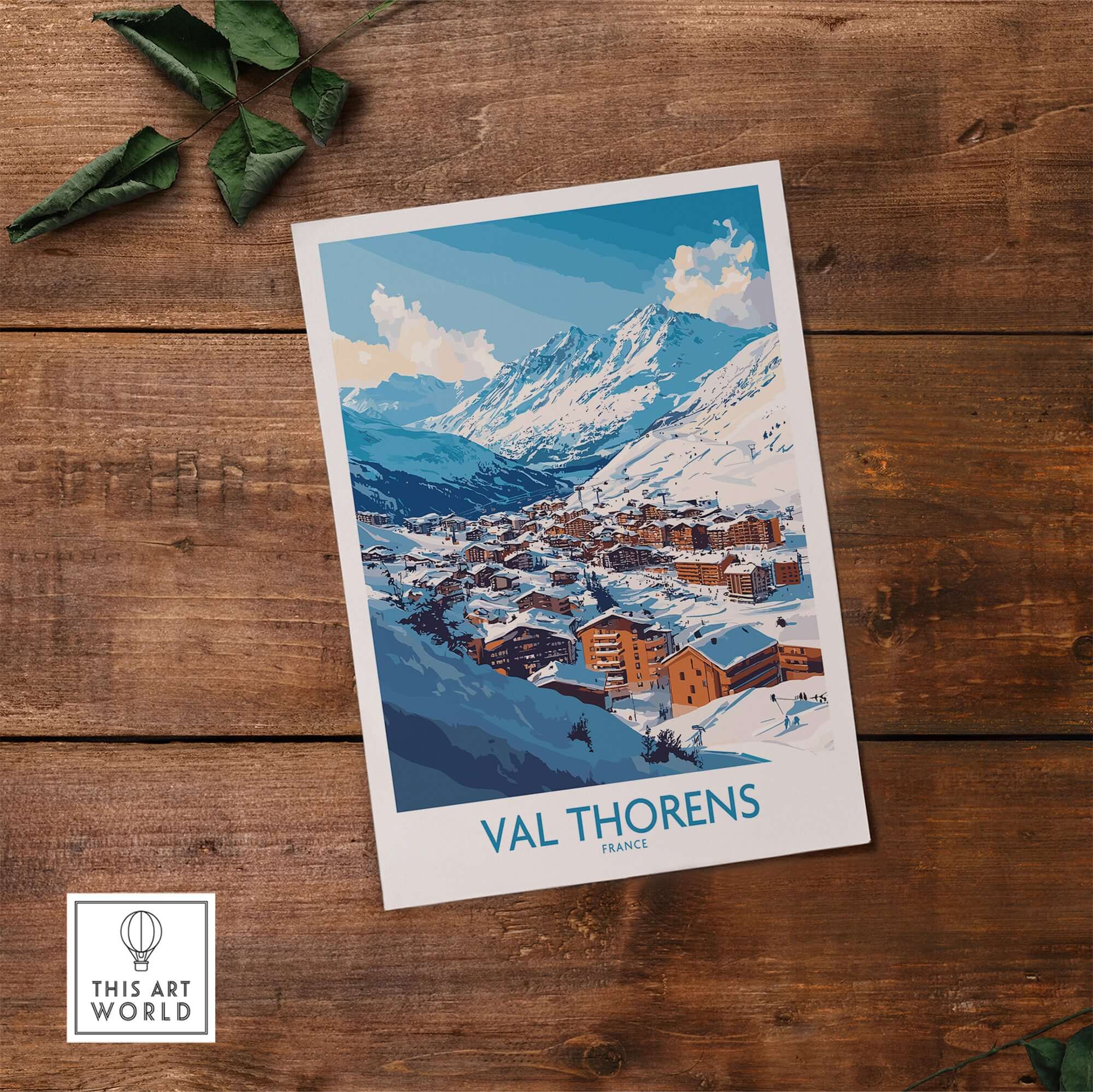 Ski in Val Thorens Art Print | France skiing Print showcasing a beautiful view of Val Thorens, France