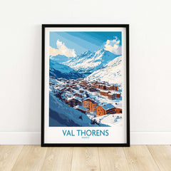 Ski in Val Thorens Art Print | France skiing Print showcasing a beautiful winter scene of Val Thorens.