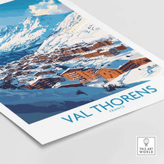 Ski in Val Thorens Art Print | France skiing Print featuring a stunning winter landscape of Val Thorens.