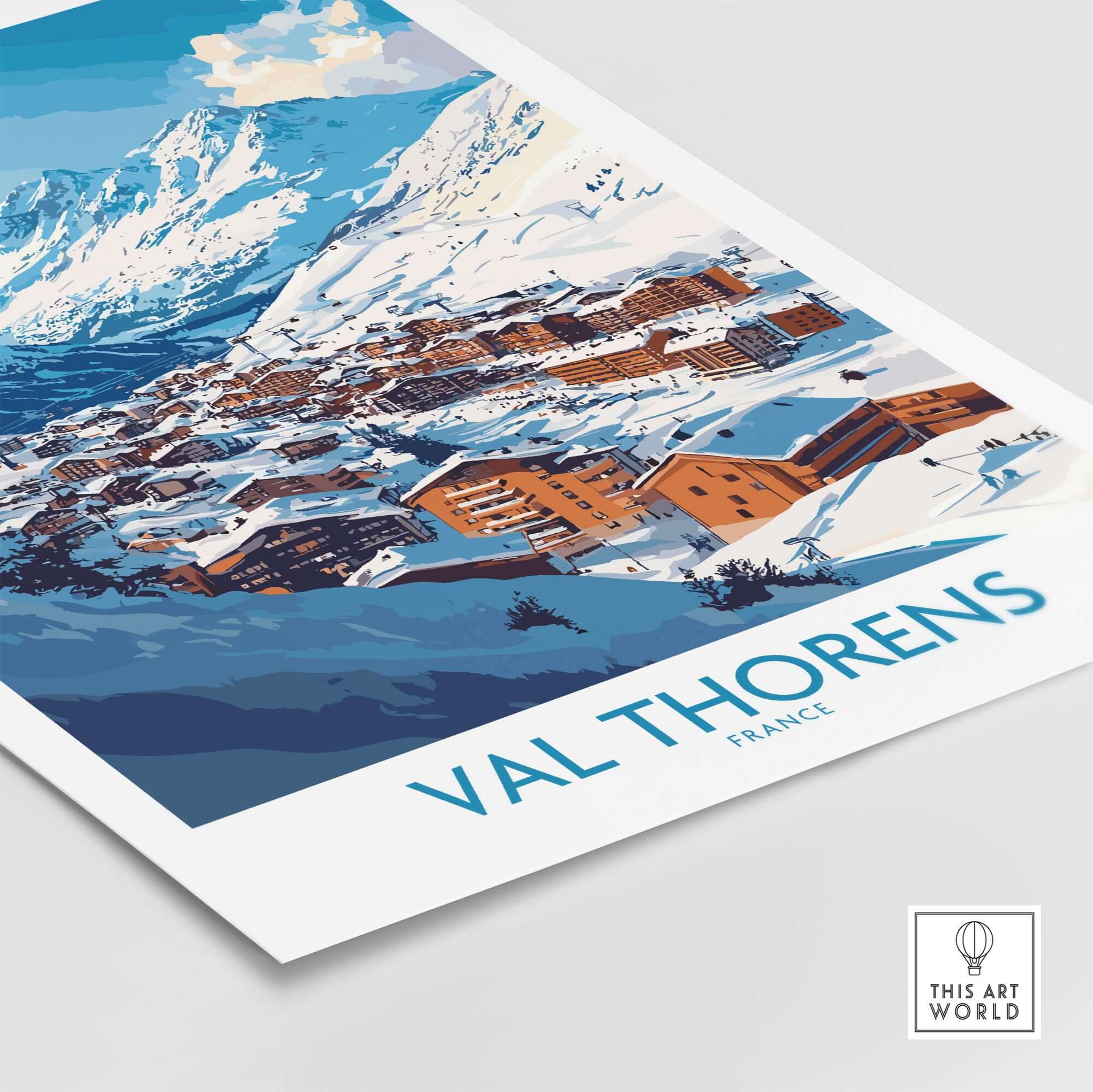 Ski in Val Thorens Art Print | France skiing Print featuring a stunning winter landscape of Val Thorens.