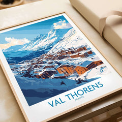 Ski in Val Thorens Art Print | France skiing Print showcasing a picturesque winter scene of Val Thorens, France.