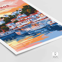 Skiathos Art Prints - Greece Travel Poster showcasing vibrant colors and stunning landscapes of Skiathos.
