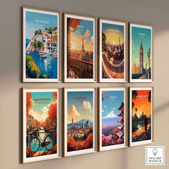 Skiathos Beach Escape: Stunning Greece Poster collection featuring vibrant travel artwork for home decor.