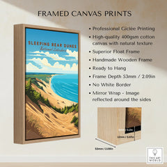Sleeping Bear Dunes National Lakeshore framed canvas print with coastal landscape art