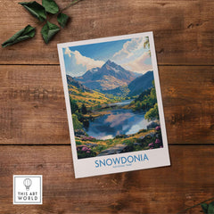 Snowdonia National Park Art Print featuring vibrant landscapes and serene water reflections.