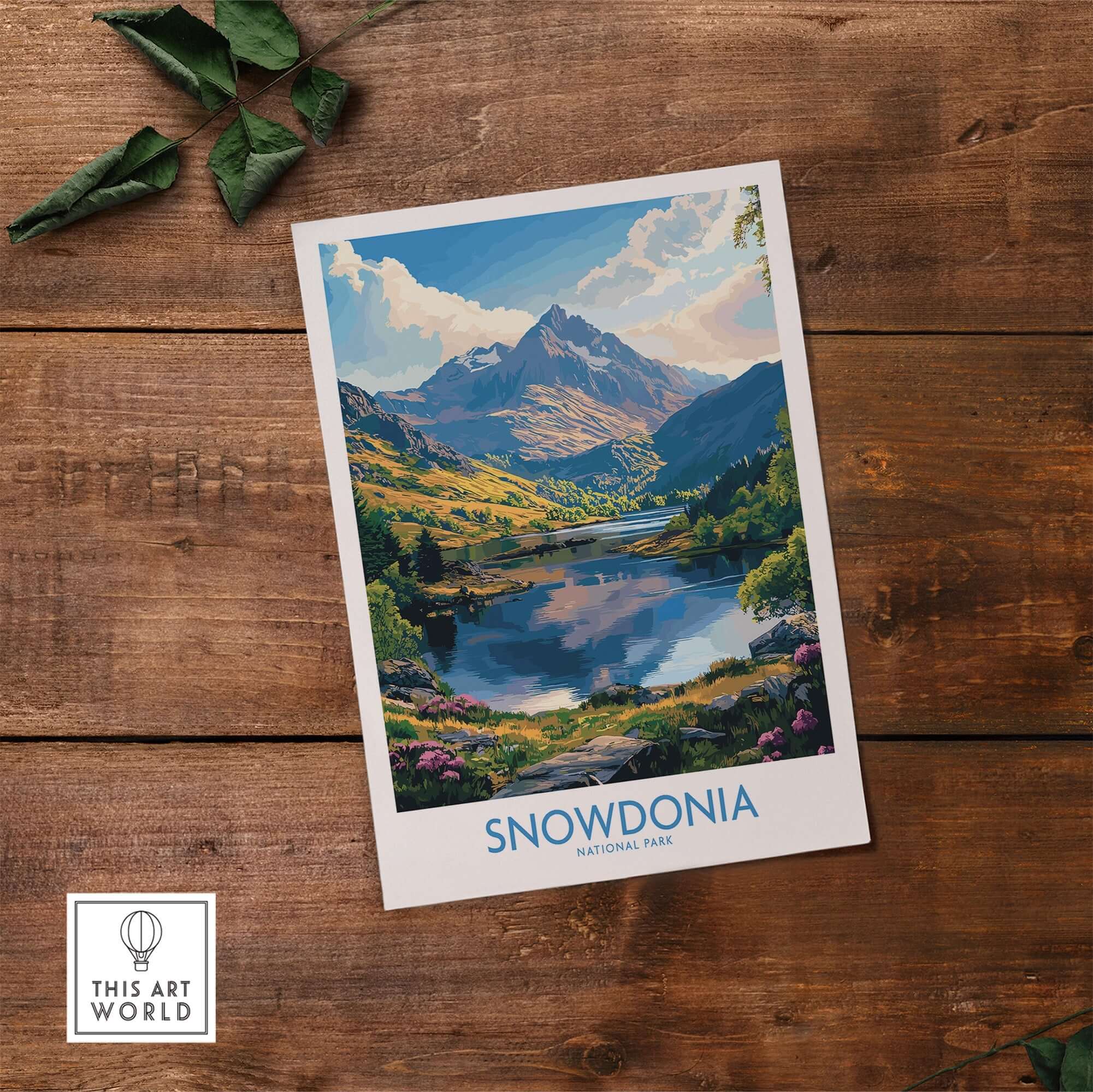 Snowdonia National Park Art Print featuring vibrant landscapes and serene water reflections.