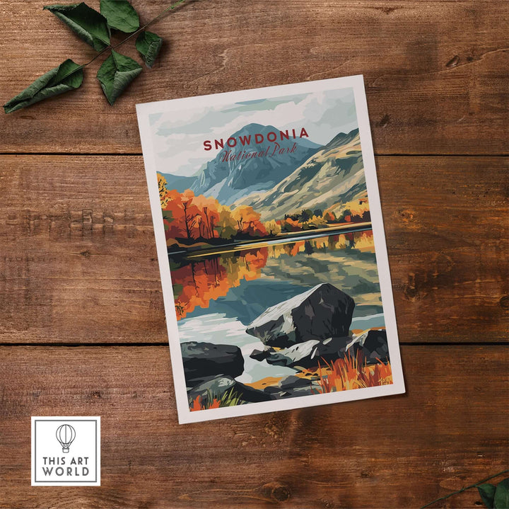 Snowdonia National Park print showcasing vibrant landscapes and serene reflections perfect for nature lovers.