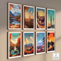 Snowdonia National Park Wales Wall Art featuring vibrant landscape scenes with mountains and lakes.