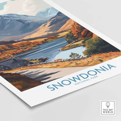 Snowdonia National Park Wall Art Print featuring stunning landscapes and vibrant colors of Snowdonia.