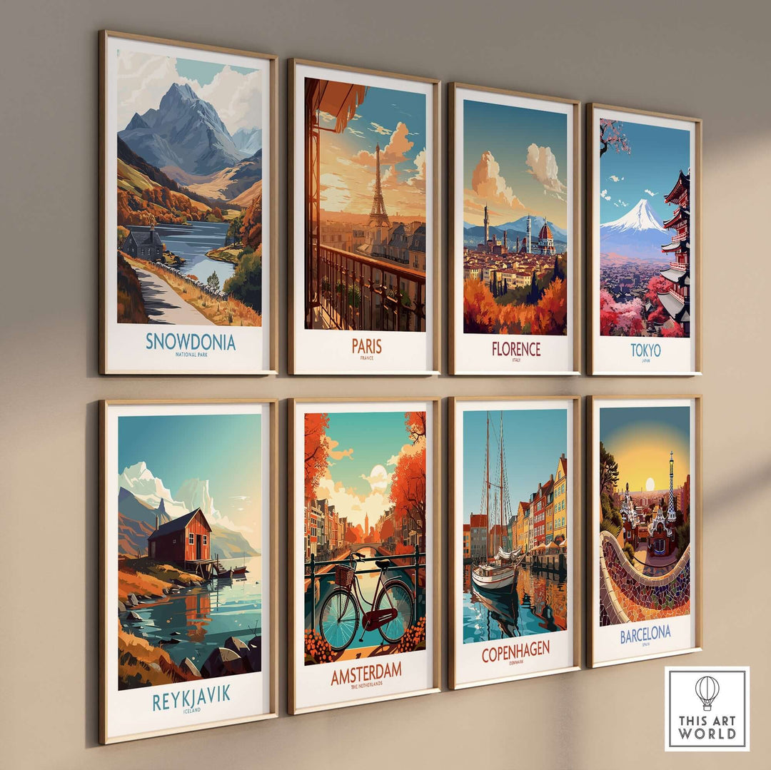 Snowdonia National Park and world city wall art prints showcasing stunning landscapes and vibrant cityscapes, perfect for decorating.