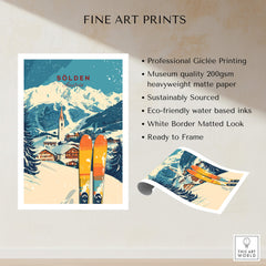 Sölden Ski Print Austria featuring breathtaking mountain views and colorful skis, perfect for ski enthusiasts.