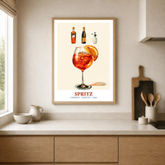 Italian Spritz Cocktail Recipe Poster - neutral kitchen single frame mockup This Art World