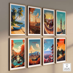 Sri Lanka Beach Scene Art - Tropical Island Print, Palm Tree Wall Decor featuring vibrant tropical travel posters.