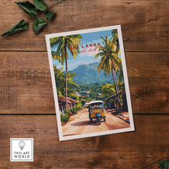 Sri Lanka Tuk-Tuk Art Print - South Asia Travel Poster, Island Street Scene