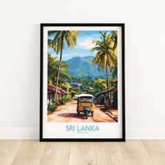 Sri Lanka Wall Art featuring a Tuk-Tuk showcasing vibrant scenery and culture of Sri Lanka.