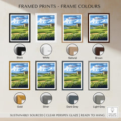 St Andrews Scotland Old Course Sunset Poster - Iconic Golf Landscape Print available in various frame colors.
