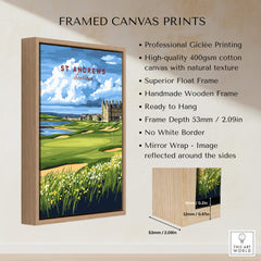 St Andrews Scotland Old Course Sunset Poster - Iconic Golf Landscape Print framed canvas print with professional giclée quality.