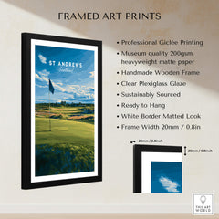 St Andrews Poster Scotland - Golf Print framed art showcasing golf course landscape with professional giclée printing.