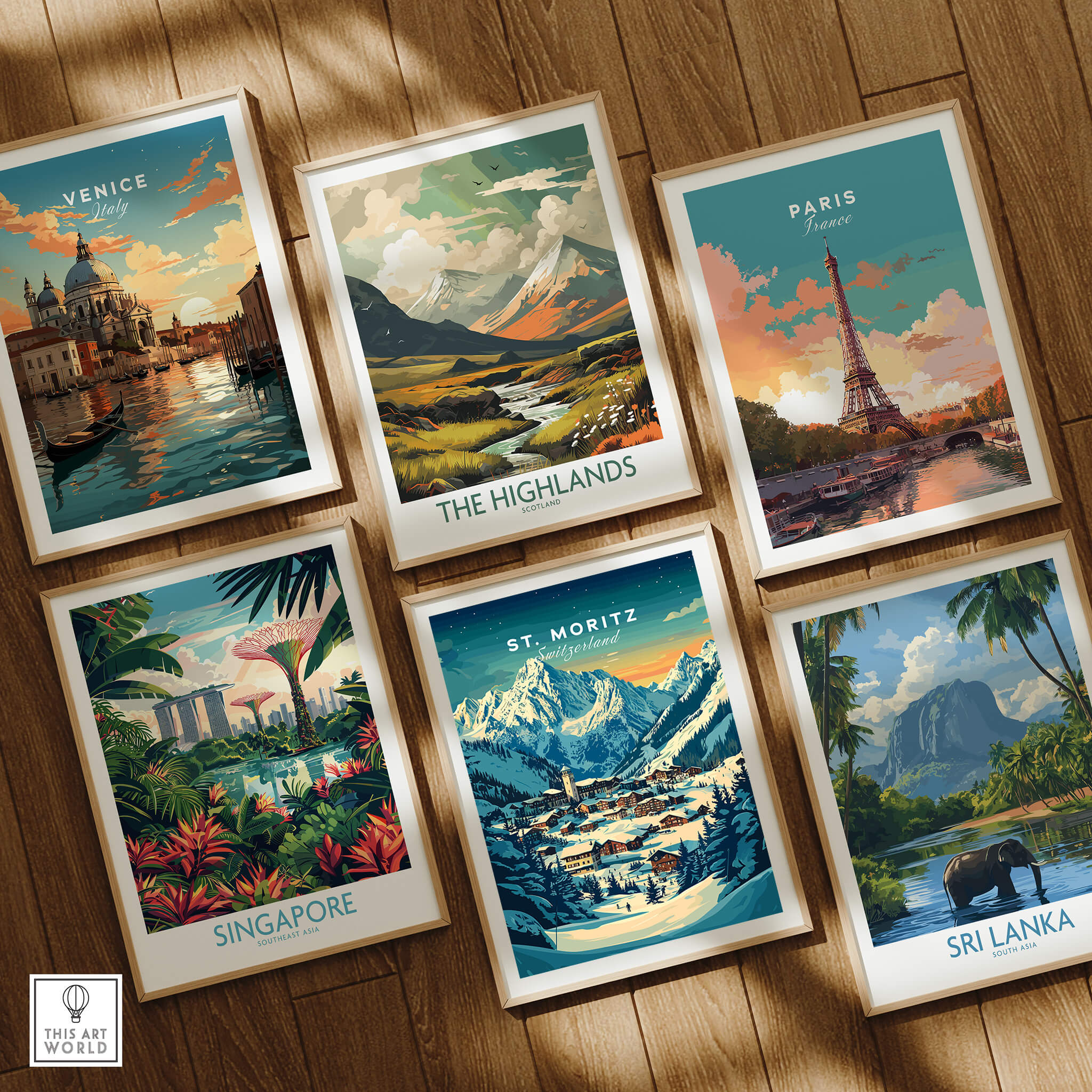 St Moritz Ski Poster - Switzerland collection of travel posters featuring iconic destinations.
