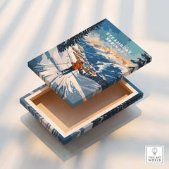 Steamboat Springs Print Colorado decorative box featuring a ski scene and mountain landscape.
