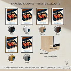 Tokyo Sushi Japanese Kitchen Wall Art - framed canvas float frame colour options