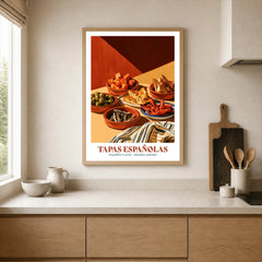 Spanish Tapas Kitchen Wall Art - neutral kitchen single frame mockup This Art World