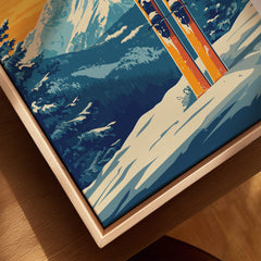 Telluride Travel Poster - Colorado featuring vibrant ski print and breathtaking mountain scenery.