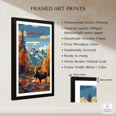 Grand Teton Poster | National Park Print showcasing framed art with professional Giclée printing and vibrant colors.