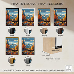 Grand Teton Poster | National Park Print showcasing various frame colors for a beautiful nature poster.