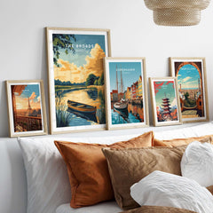 The Broads National Park Wall Art featuring serene landscapes and tranquil waterways in a stylish home setting.